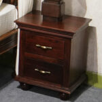 Wooden 2 Drawer Bedside - Image 5