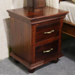 Wooden 2 Drawer Bedside - Image 2
