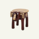 Mandira Carved Side Table (brass work) - Image 3