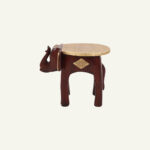 Mandira Carved Side Table (brass work) - Image 2