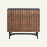 Modern Slatted Mango Wood Chest