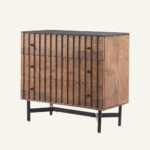 Modern Slatted Mango Wood Chest - Image 6