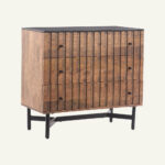 Modern Slatted Mango Wood Chest - Image 5