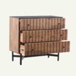 Modern Slatted Mango Wood Chest - Image 4