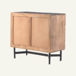 Modern Slatted Mango Wood Chest - Image 3