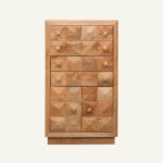 Geometric Carved Mango Wood Tall Chest