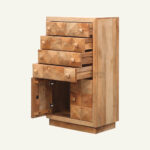 Geometric Carved Mango Wood Tall Chest - Image 6