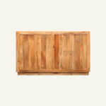 Modern Geometric Carved Mango Wood Wide Dresser - Image 2