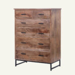 Rustic Modern Mango Wood Tall Dresser - Image 6