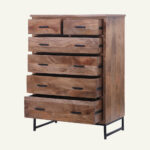 Rustic Modern Mango Wood Tall Dresser - Image 4