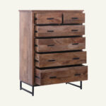 Rustic Modern Mango Wood Tall Dresser - Image 3