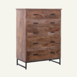 Rustic Modern Mango Wood Tall Dresser - Image 2