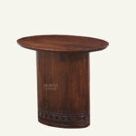 Carved Crest Pedestal Stool - Image 3