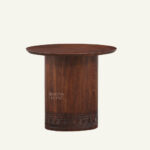 Carved Crest Pedestal Stool